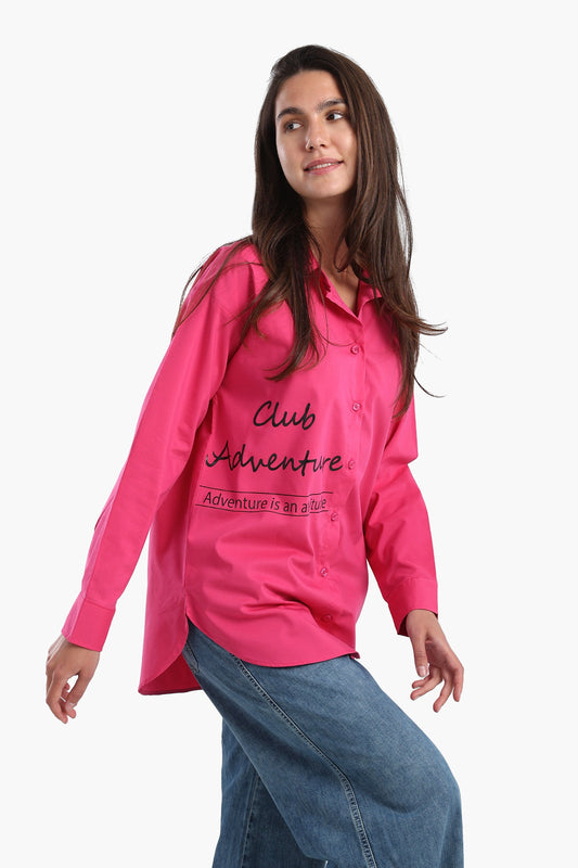 قميص مطبوع من جانب واحد