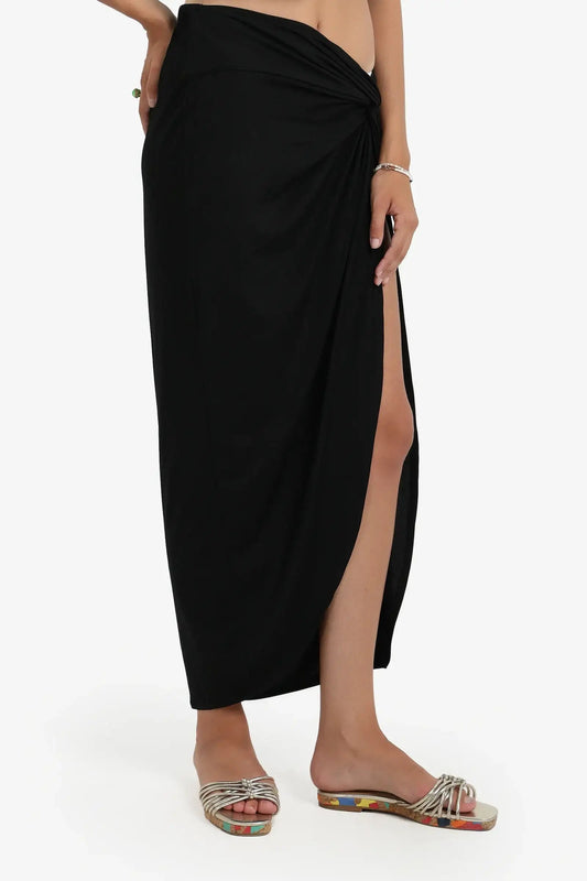 Black Beach Skirt with Slit