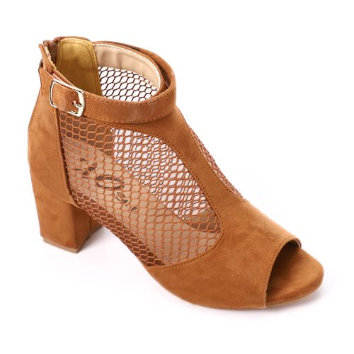 Mesh Side Suede Ankle Sandal