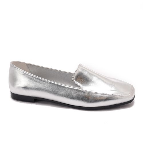Square Toe Cap Shiny Leather Moccasin