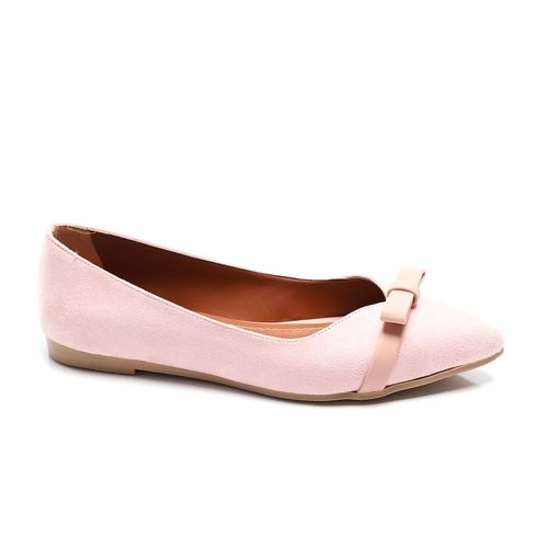 Upper Bow Suede Leather Ballerina