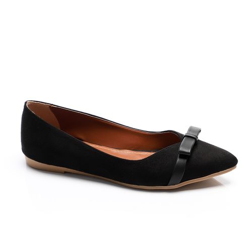 Upper Bow Suede Leather Ballerina