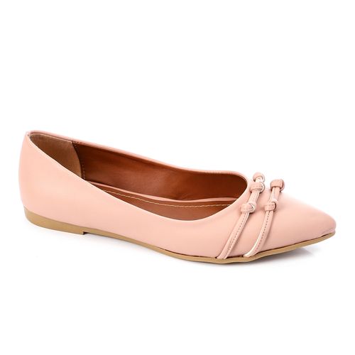 Rose Pointed Toe Cap Ballerina