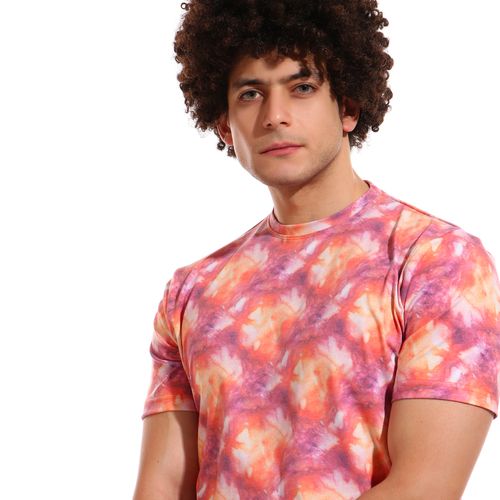 تي شيرت بأكمام قصيرة وصبغة التعادل
