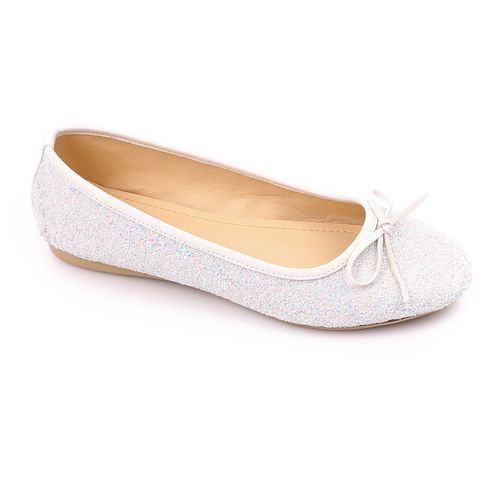 White Comfortable Glittery Ballerina