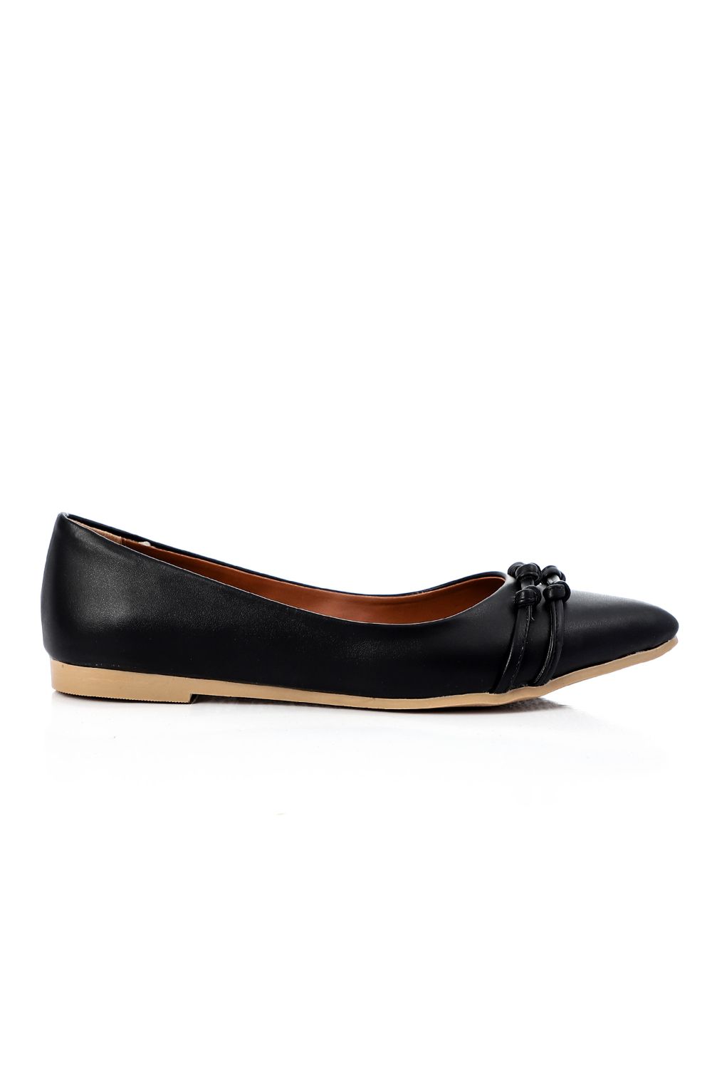Black Pointed Toe Cap Ballerina