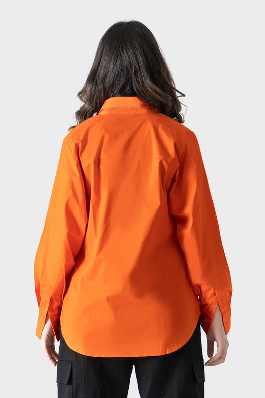 قميص بحواف دائرية برتقالي