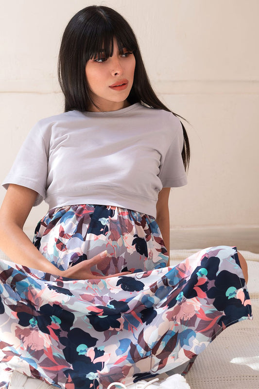 Short Sleeves Maternity and Nursing Dress