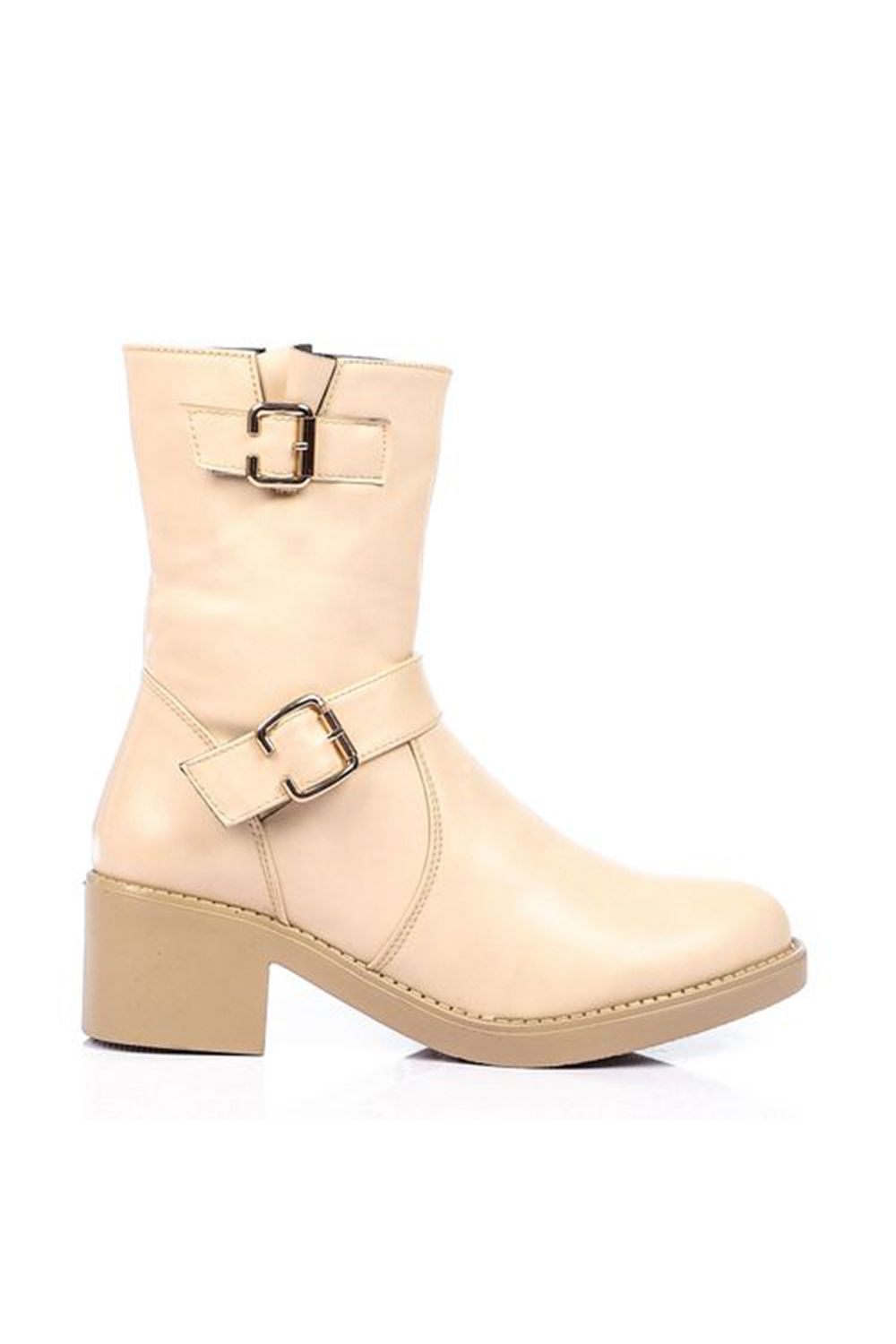 Side Decorative Buckle Half Boot