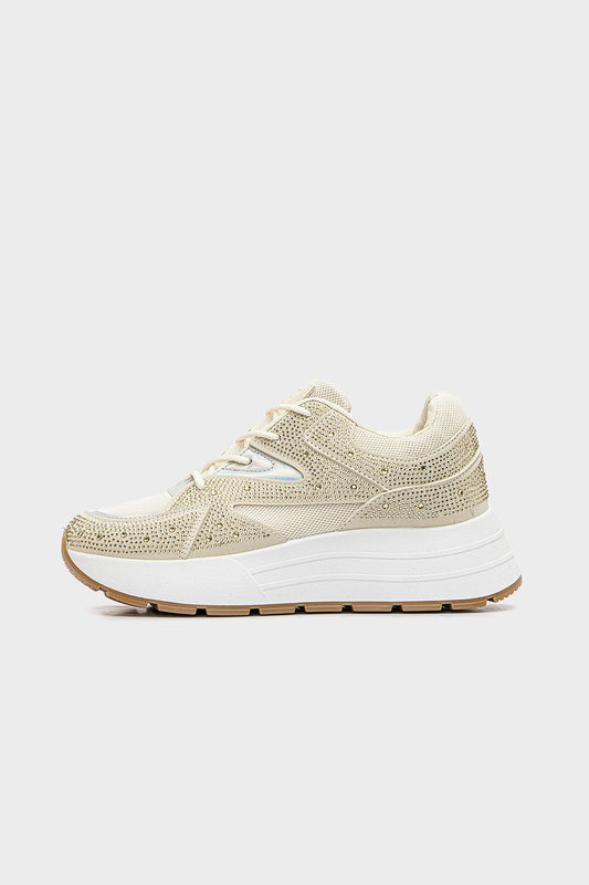 سنيكرز برباط مرصع ستراس، ذهبي