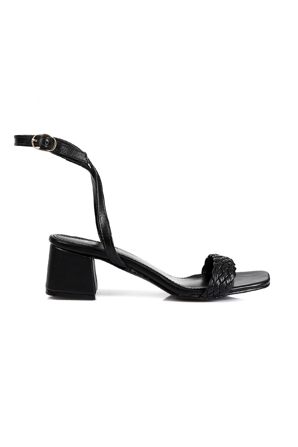Black Trendy Braided Sandal