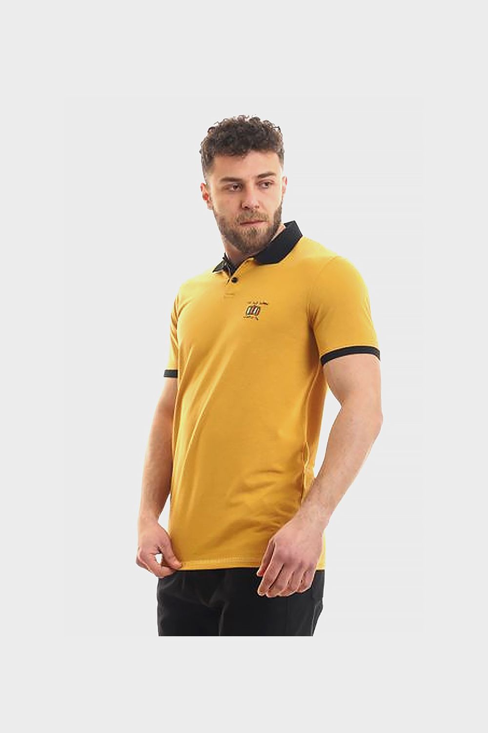 Bi-Tone Polo T-Shirt with Side Small Logo