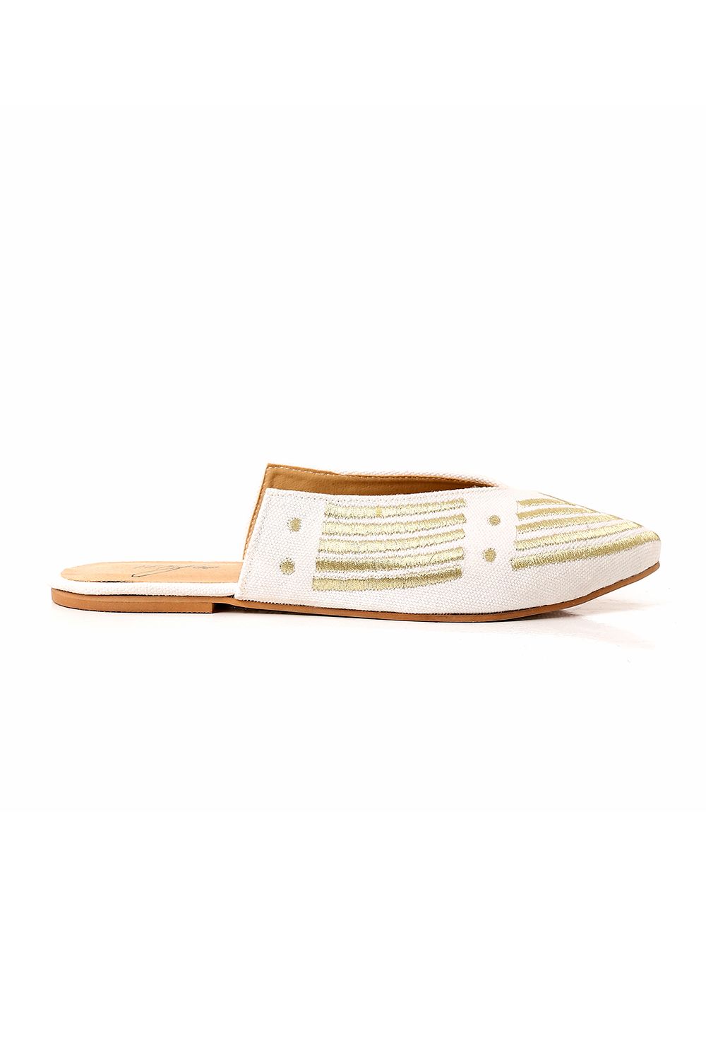 Pointed Toecap Flat Mule Shoes