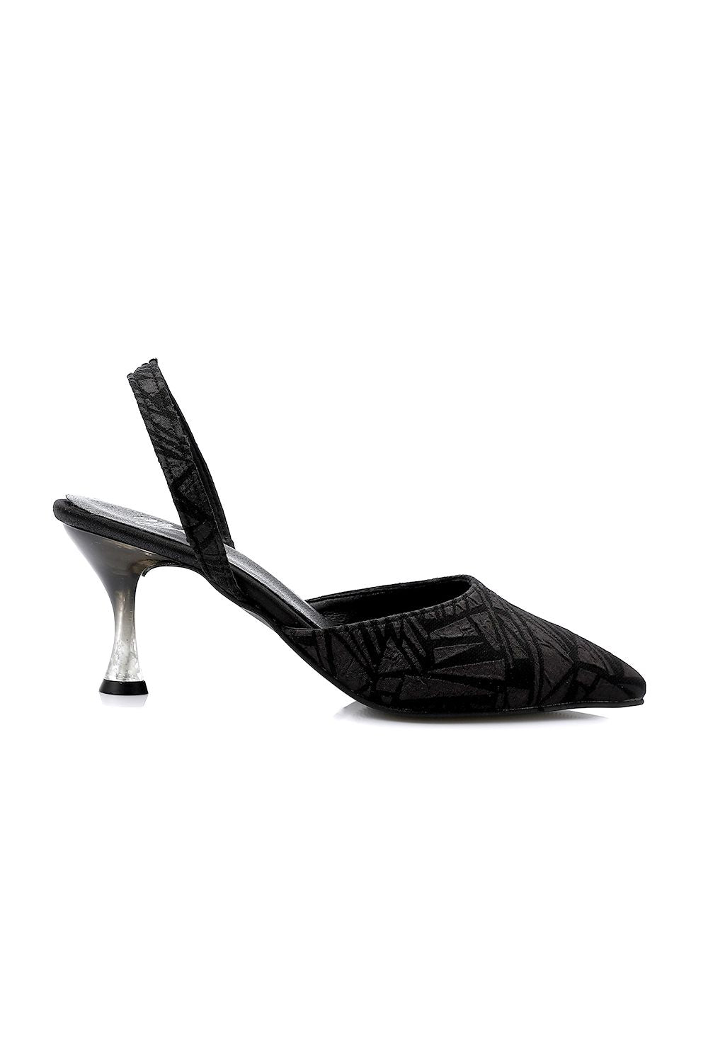 Slingback Triangles Patterned Pumps