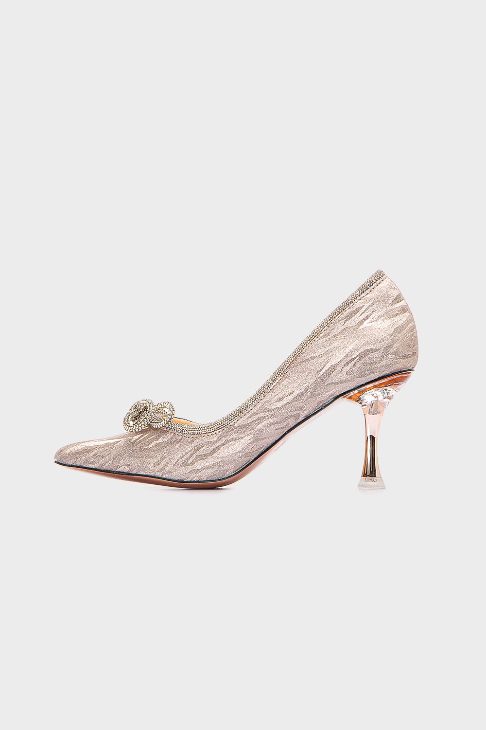 Strassed Bow High Heels