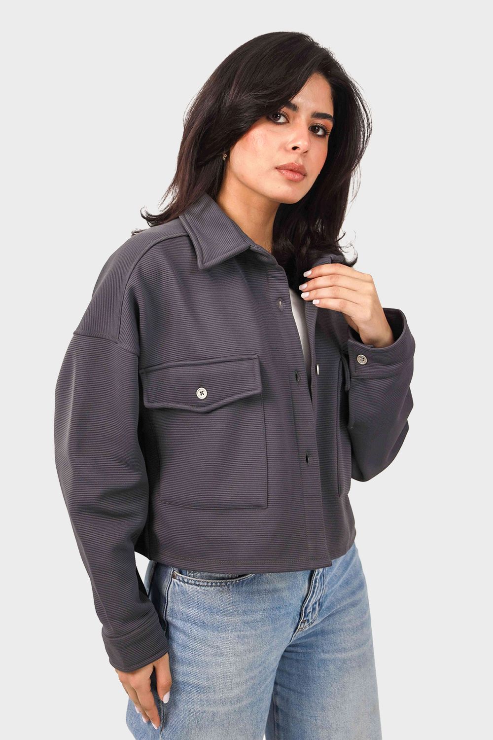 Ribbed Crop Shirt