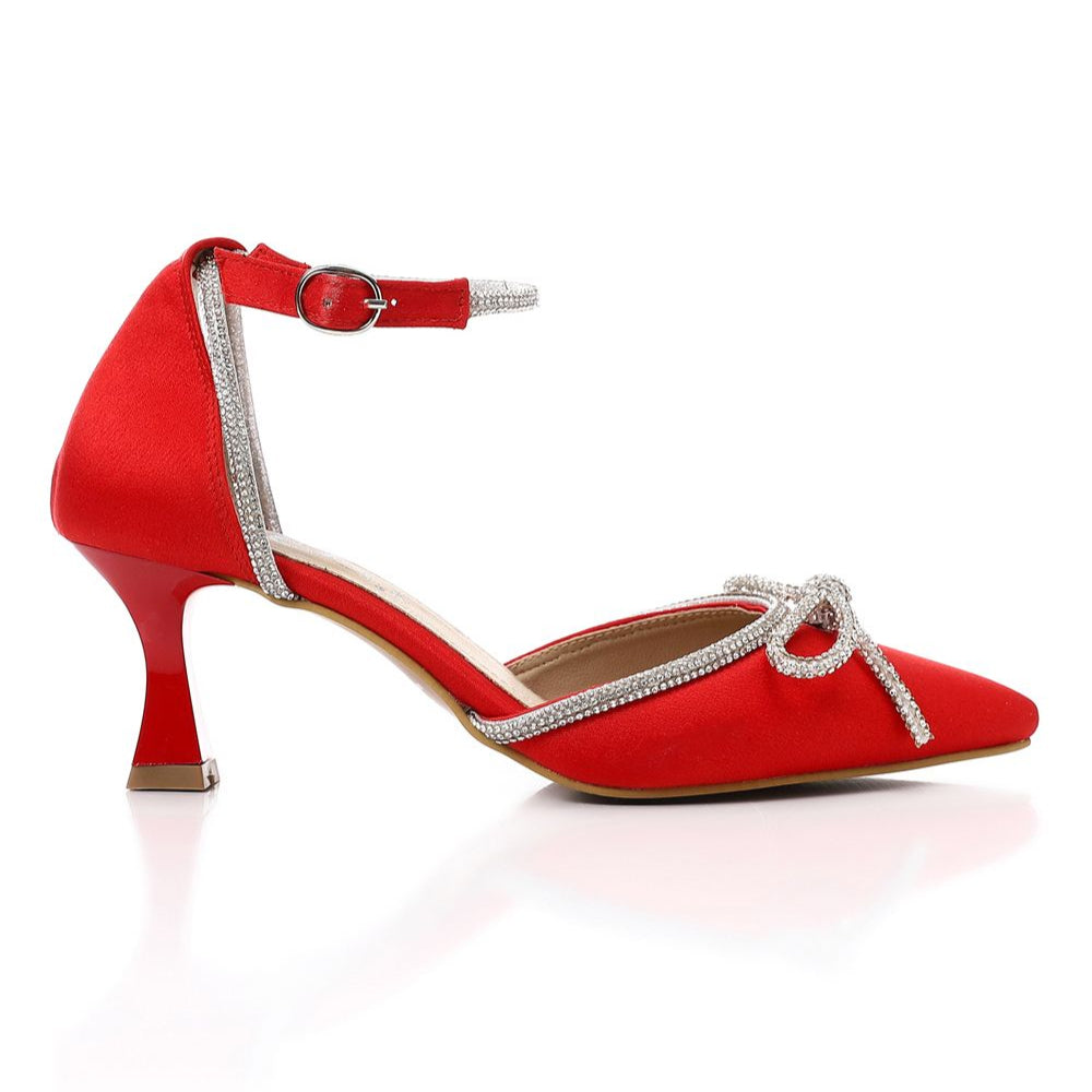 Strass Bow Detailing High Heels