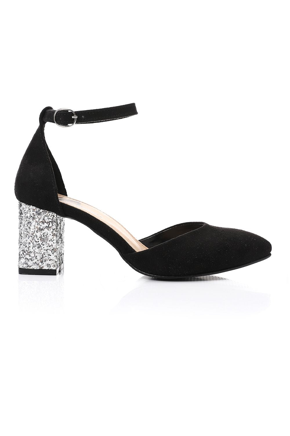 Suede High Heels with Shiny Heel