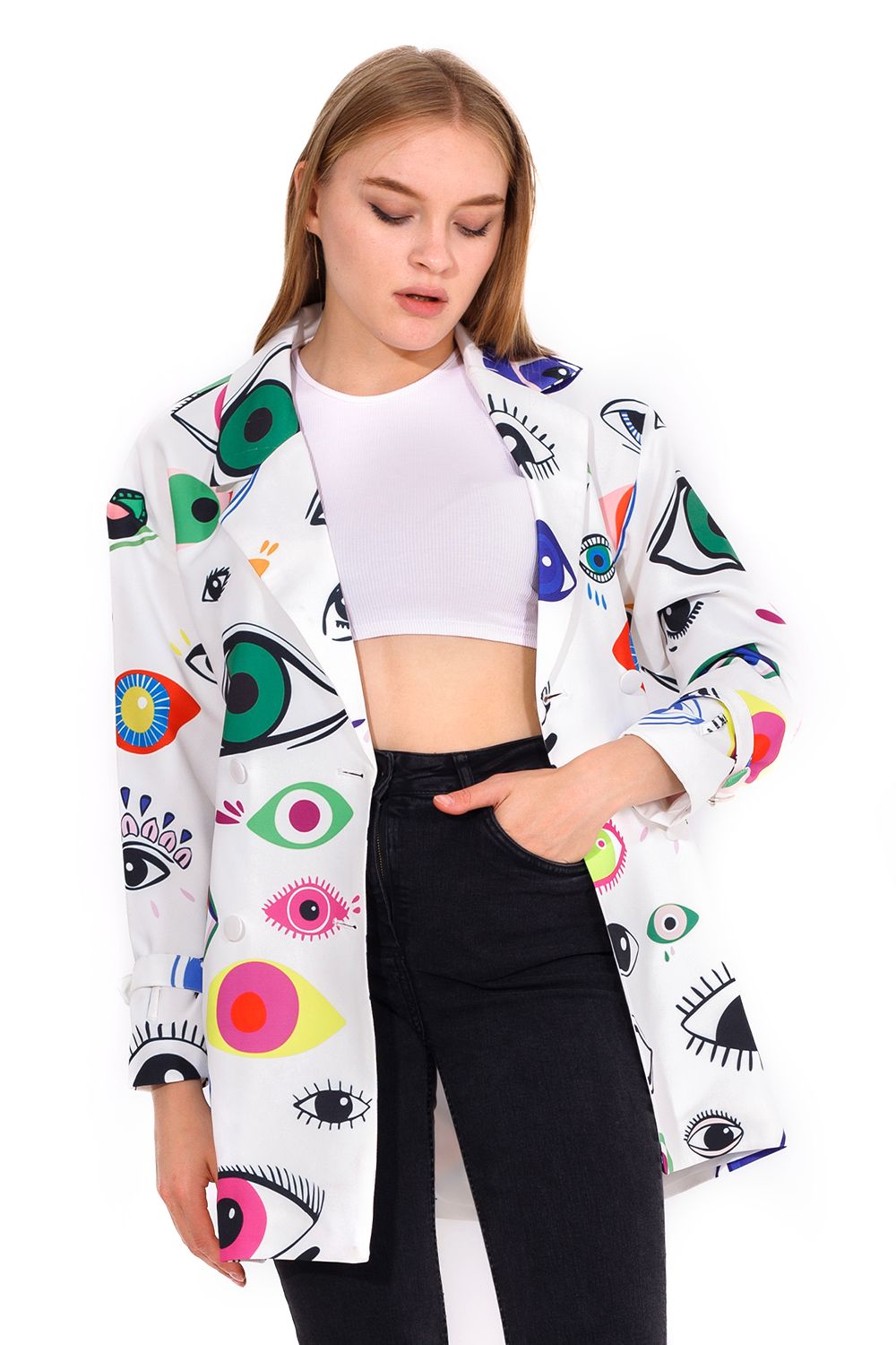 Eyes Printed Blazer