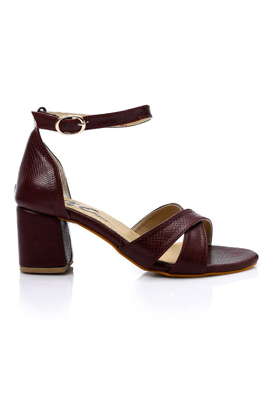 Cross Strap Flocked High Heels Sandals