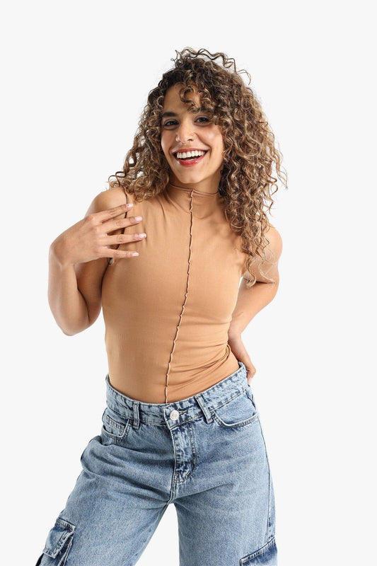 Vertical Piping Sleeveless Top - Carina - ??’????????ñ??�ÿ??ƒ?ÿ????