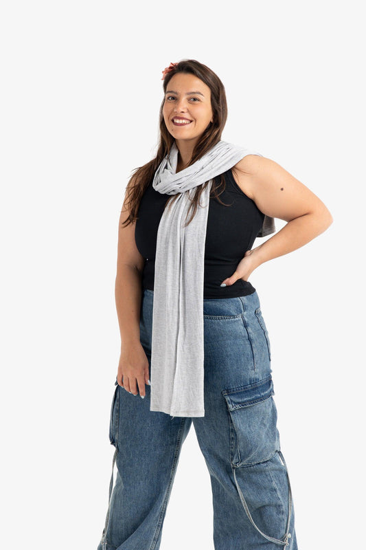 Gray Cotton Plain Scarf
