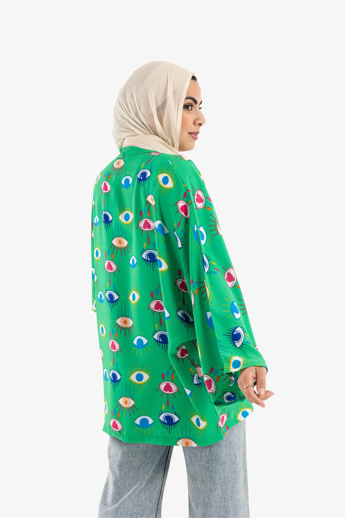 كيمونو فوال مطبوع عليه عين