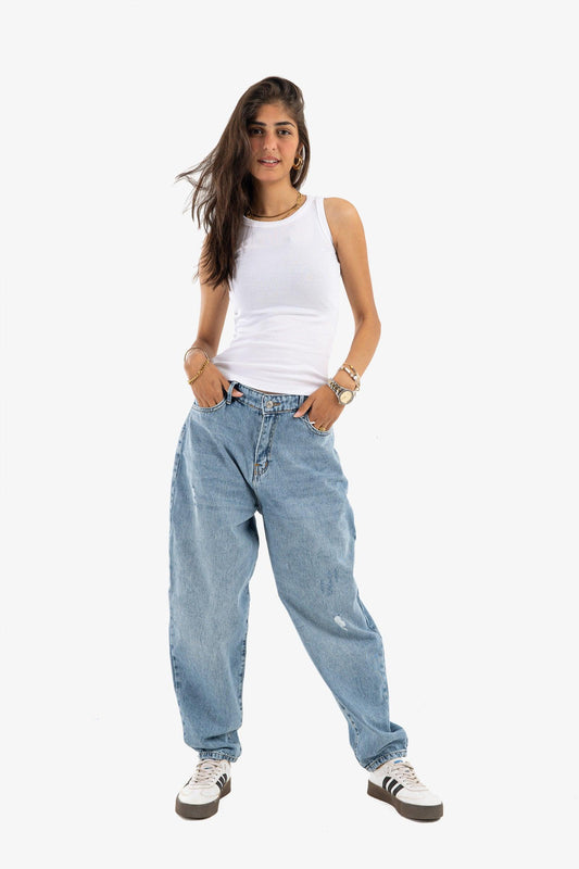 White Narrow Cut Ribbed Top