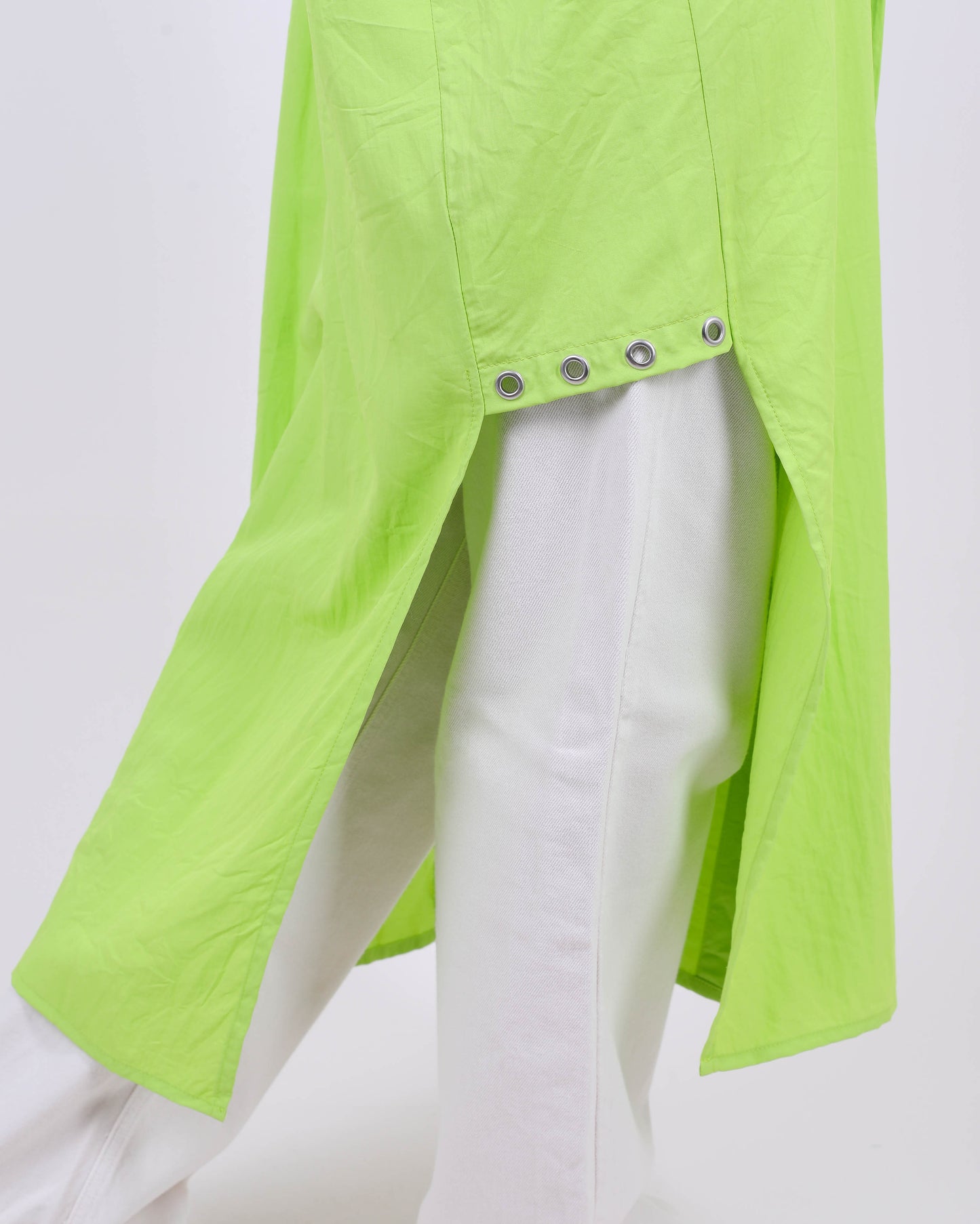 Lemon Green Long Hooded Cardigan