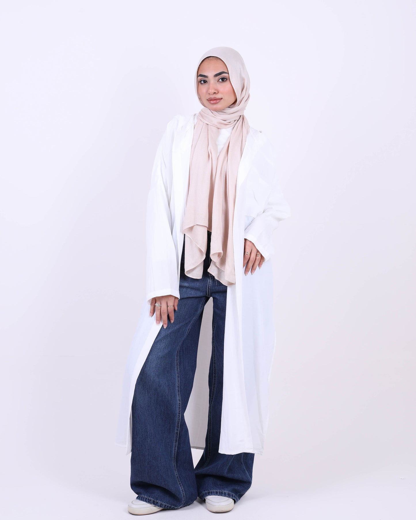 White Long Hooded Cardigan