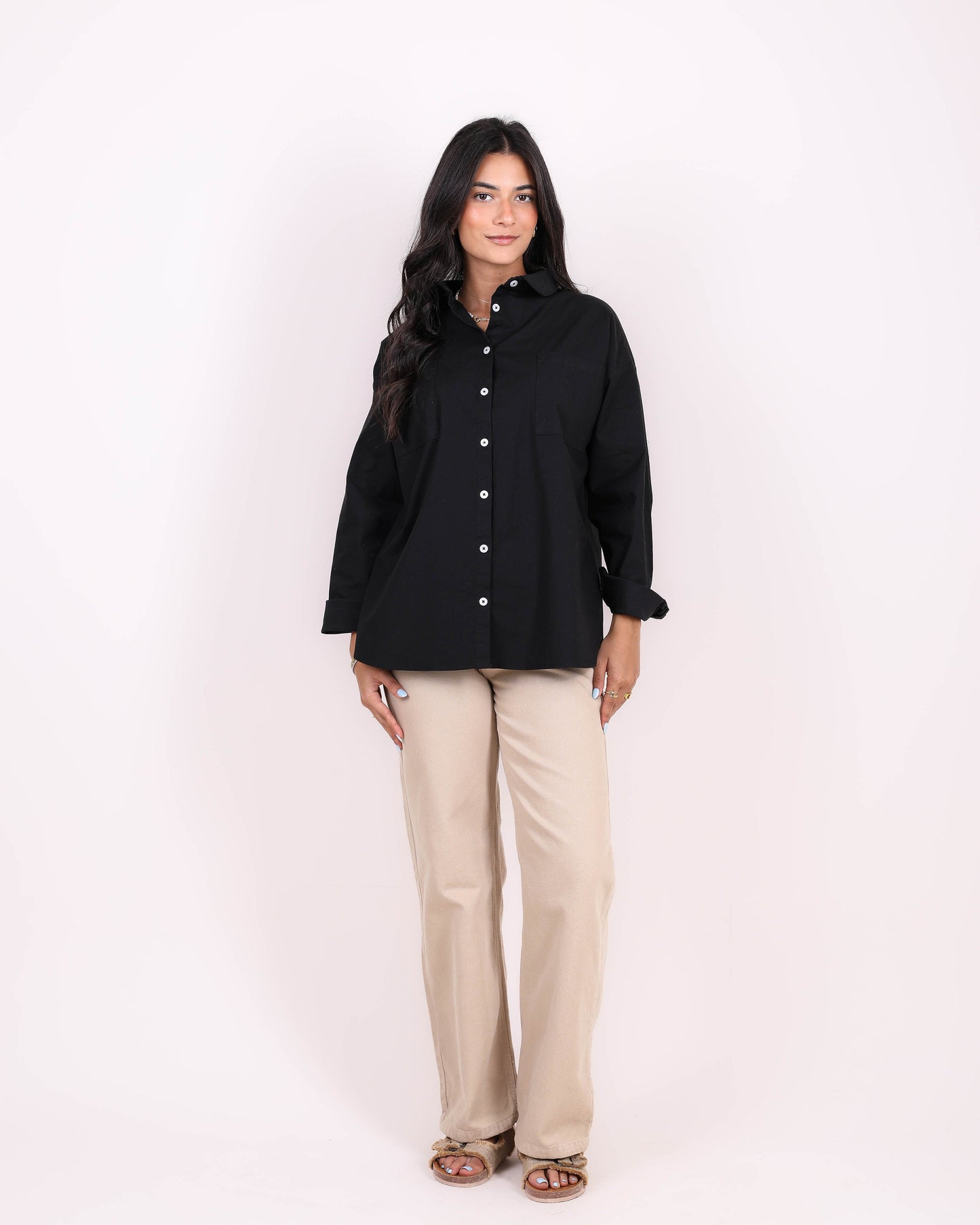 Black Classic Gabardine Shirt