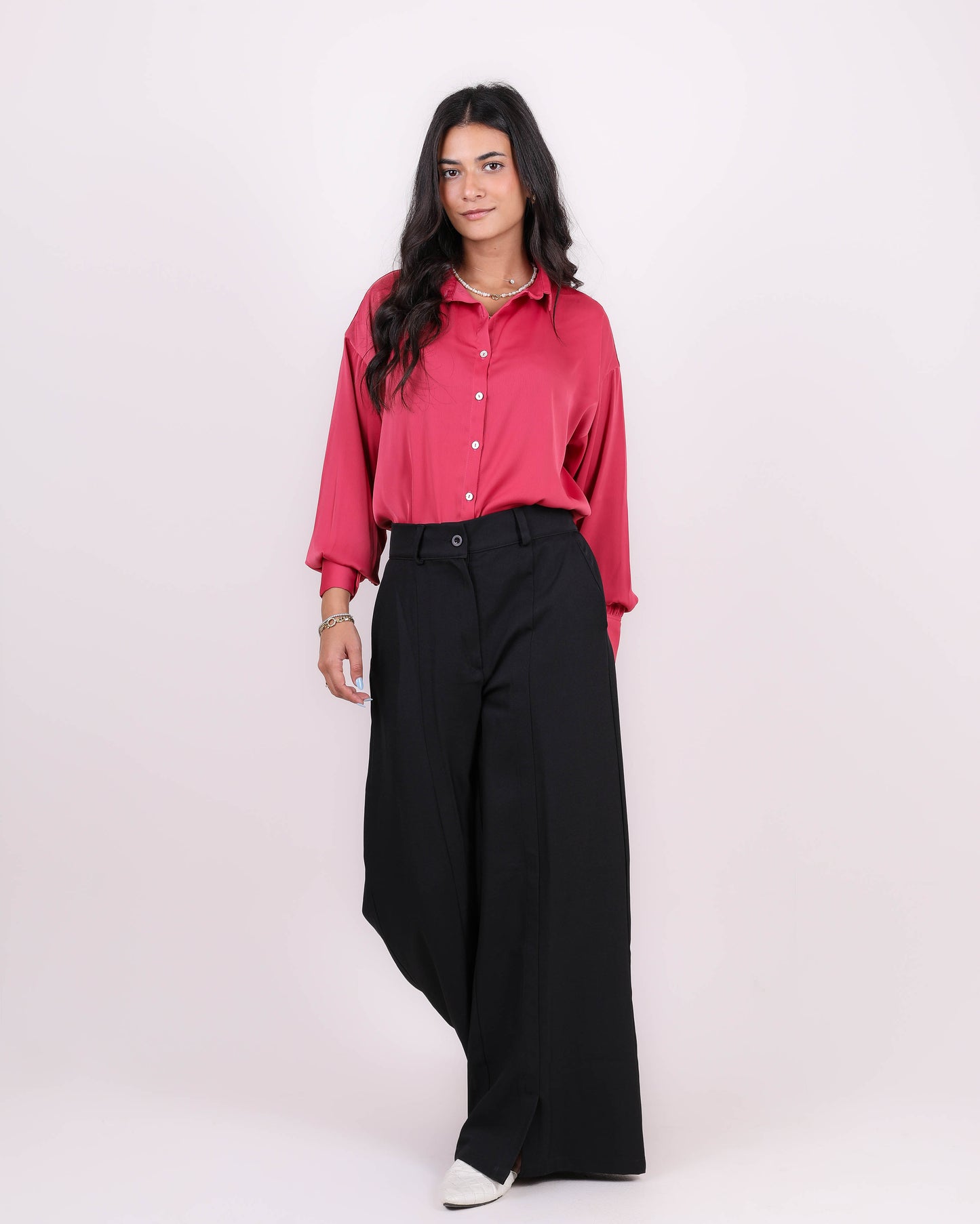 Fuchsia Satin Shirt