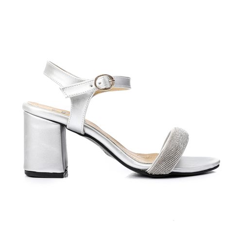 Silver Glitter Soiree Heeled Sandal