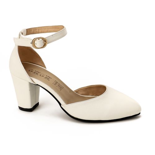White Open Side High Heels