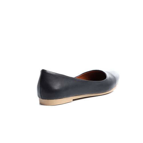 Black Plain Flat Shoes