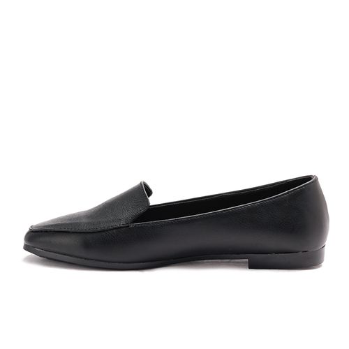 Square Toe Cap Shiny Leather Moccasin