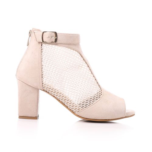 Mesh Side Suede Ankle Sandal