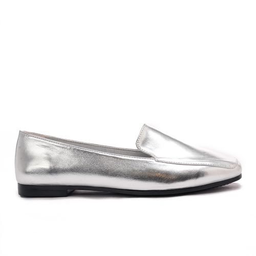Square Toe Cap Shiny Leather Moccasin