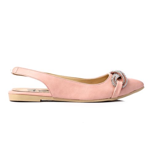 Slingback Strass Flat Shoes
