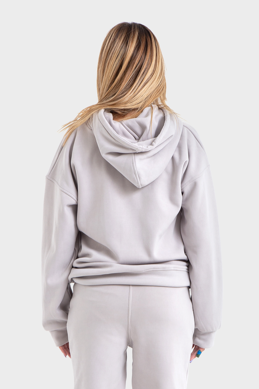 طقم مطبوع مكون من قطعتين هودي وسويت بانتس، رمادي فاتح