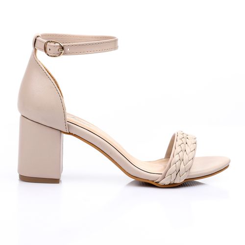 Beige Buckle Strap Sandal