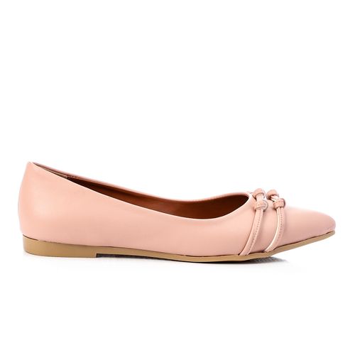 Rose Pointed Toe Cap Ballerina