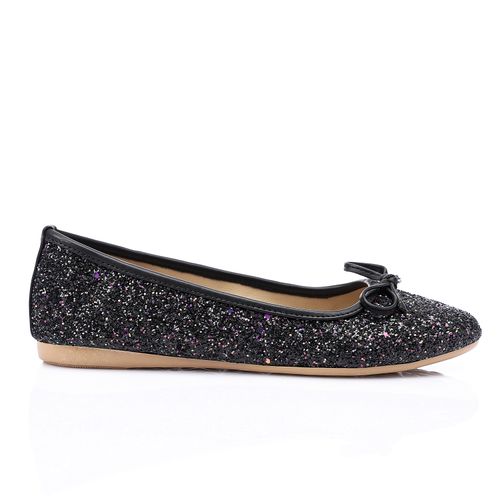 Charcoal Comfortable Glittery Ballerina