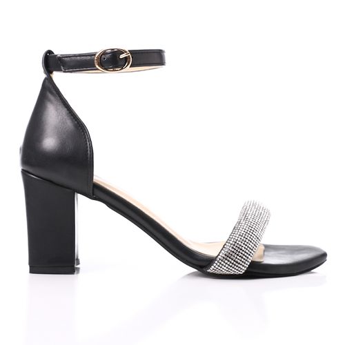 Black Ankle Buckle Soiree Sandal