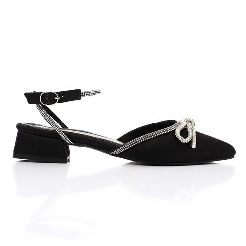 Strass Strap Slingback Heeled Shoes