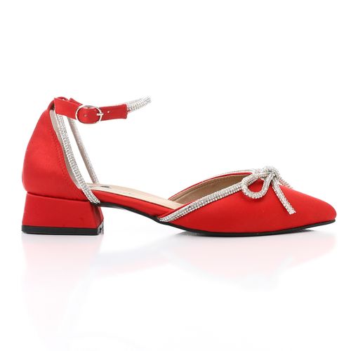 Red Soiree Rhinestone Bow Shoes