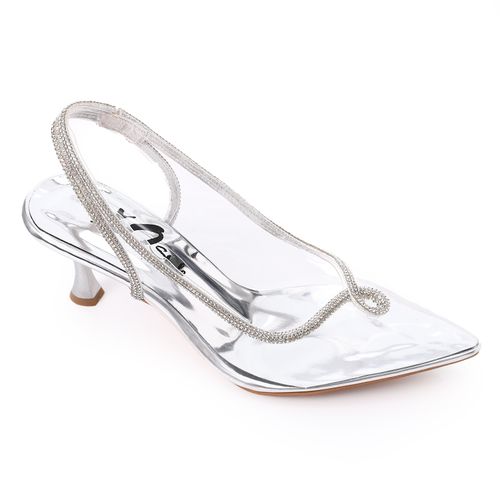 Silver Transparent Heeled Shoes