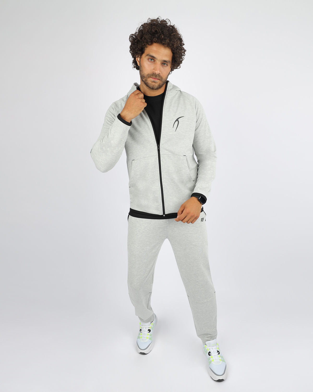 Gray Full Zip-up Hoodie - هودي رمادي بسحاب كامل