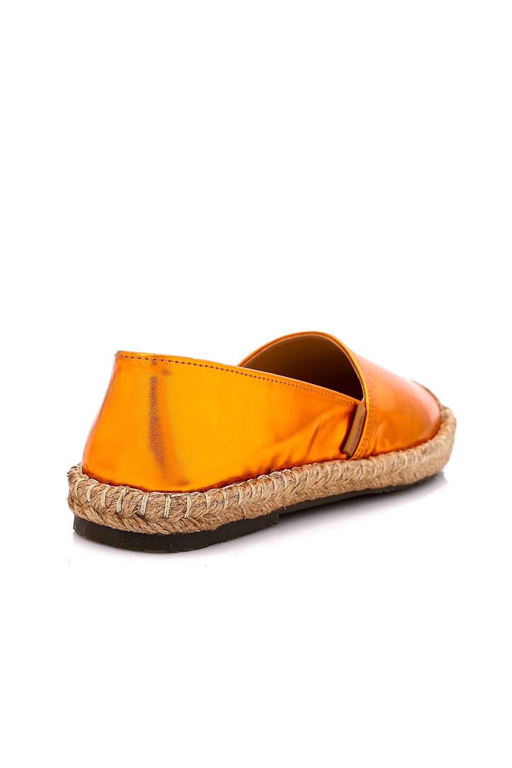 Metallic Espadrille with Straw Frame