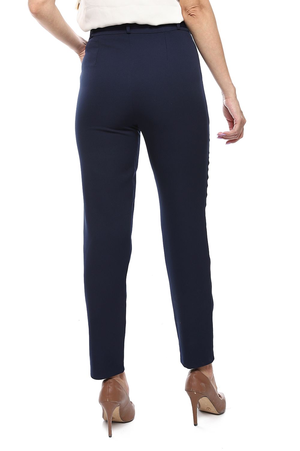 Slim Fit Pants with Self Belt
